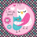 Owl love forever vector illustration