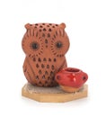 Owl made of clay on a white background Royalty Free Stock Photo