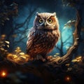 Ai Generated illustration Wildlife Concept of Owl Royalty Free Stock Photo