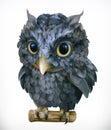 Owl. Night bird. Funny animal. Vector icon