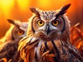 Owl with orange Royalty Free Stock Photo