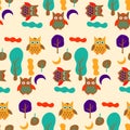 Owl pattern, fabric pattern,cartoon pattern backgrounds