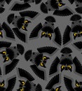 Owl pattern seamless. Eagle-owl bird background. vector ornament. Baby fabric texture Royalty Free Stock Photo