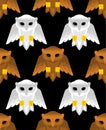 Owl Pattern seamless. Eagle-ow Background. Kids fabric ornament Royalty Free Stock Photo