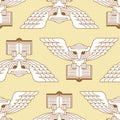 Owl Pattern seamless. Eagle-ow Background. Kids fabric ornament Royalty Free Stock Photo