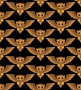 Owl Pattern seamless. Eagle-ow Background. Kids fabric ornament Royalty Free Stock Photo