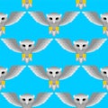 Owl Pattern seamless. Eagle-ow Background. Kids fabric ornament Royalty Free Stock Photo