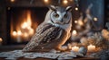 Magical Owl Christmas Card Fortune Telling Royalty Free Stock Photo