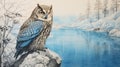 Stunning Owl Image With Risograph Ra 7300 Texture