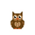 Pixel owl image. cross stitch or crochet pattern Royalty Free Stock Photo