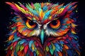 Owl portrait bird predator. Generate Ai