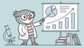 Owl professor with chart, data presentation design element vector design Generative AI Royalty Free Stock Photo