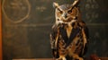 Owl is a professor. Symbol of wisdom and knowledge Royalty Free Stock Photo