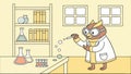 Owl scientist in lab coat, science profession design vector design Generative AI Royalty Free Stock Photo