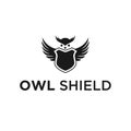 owl shiled logo design unique