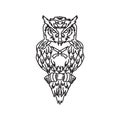 owl silhouette concept tattoo idea Royalty Free Stock Photo