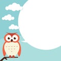 Owl with speech bubble Royalty Free Stock Photo