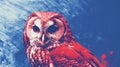 Owl Standing Near Potable Water With Risograph Ra 7300 Texture Royalty Free Stock Photo
