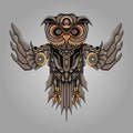 Owl steampunk illustration vector graphic