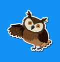 An owl sticker character