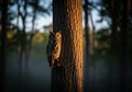 An owl (Strigiformes) perches on a Royalty Free Stock Photo