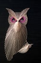 Owl String art Royalty Free Stock Photo