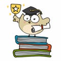 Owl student success graduate cartoon