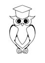 Owl, Stylized, minimalist, logo catching Coruja Pedagogia