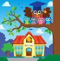 Owl teacher and owlets theme image 6 Royalty Free Stock Photo