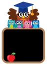 Owl teacher and owlets theme image 8 Royalty Free Stock Photo