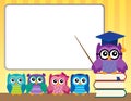 Owl teacher and owlets theme image 9 Royalty Free Stock Photo