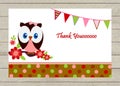Owl Thank you card Royalty Free Stock Photo