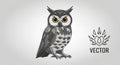 Of an owl using triangular shapes in shades of black gray and Royalty Free Stock Photo
