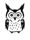 Cute Owl vector black and white Royalty Free Stock Photo