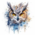 Owl watercolor illustration Royalty Free Stock Photo