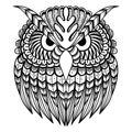 Owl Western Screech mandala zentangle coloring page illustration Royalty Free Stock Photo