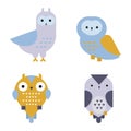 Owl wild bird cartoon vector. Royalty Free Stock Photo