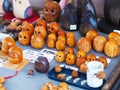 The owl wooden craft toy display to sell at Takayama Morning Markets Asaichi in Japan