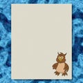Owl writing paper marble texture background