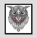 Hand drawn Owl zentangle style Royalty Free Stock Photo