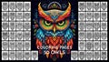 50 Owls: Anti-stress coloring pages. AI Generated. Royalty Free Stock Photo