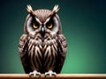 Owls background painting knolling volumetric vintage colors.