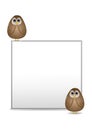 Owls with blank sign Royalty Free Stock Photo