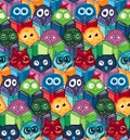 Owls hand drawn pattern Royalty Free Stock Photo