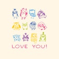 Owls Love card.