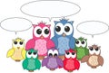 Owls with a message Royalty Free Stock Photo