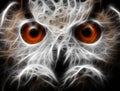 Owls Portrait. owl eyes - abstract painting, fractal Royalty Free Stock Photo