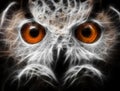 Owls Portrait. owl eyes - abstract painting, fractal Royalty Free Stock Photo