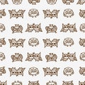 Owls seamless pattern 3