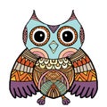 Owls Vector, Owls, coloring book for adult, Illustration Doodle Vector